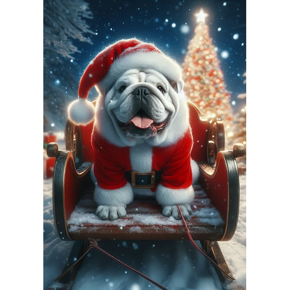 Bulldog White -  Best of Breed DCR Christmas Garden Flag