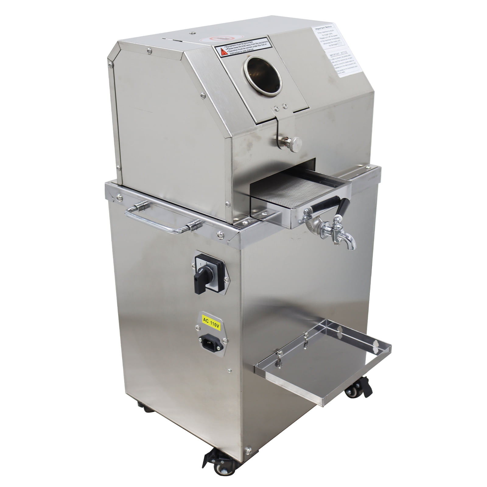 Sugarcane Ginger Press Juicer Machine Stainless Steel Crushing Roller High Juicing Rate 110V 800W