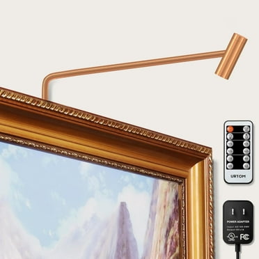 URTOM Plug in Picture Light Dimmable LED Painting Lighting Remote Control 3000K with Timer CRI 90