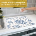 thumbnail image 7 of Vintage Blue Floral Dish Drying Mat for Kitchen Counter 18x24 Inch Chinoiserie Flowers Absorbent Reversible Microfiber Dish Pad Dish Drainer Rack Mats Countertops Protector Mat, 7 of 7