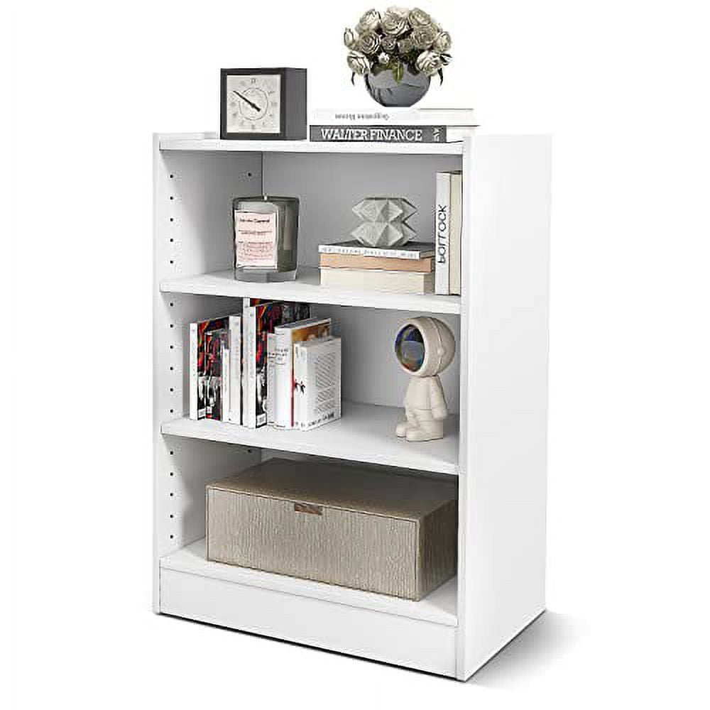 LOKO 3-Tier Open Bookcase, Modern 3-Cube Bookshelf with 18-Position Adjustable Shelves & Anti-toppling Devices, Multipurpose Cubical Display Storage Organizer for Living Room Study (1, White)