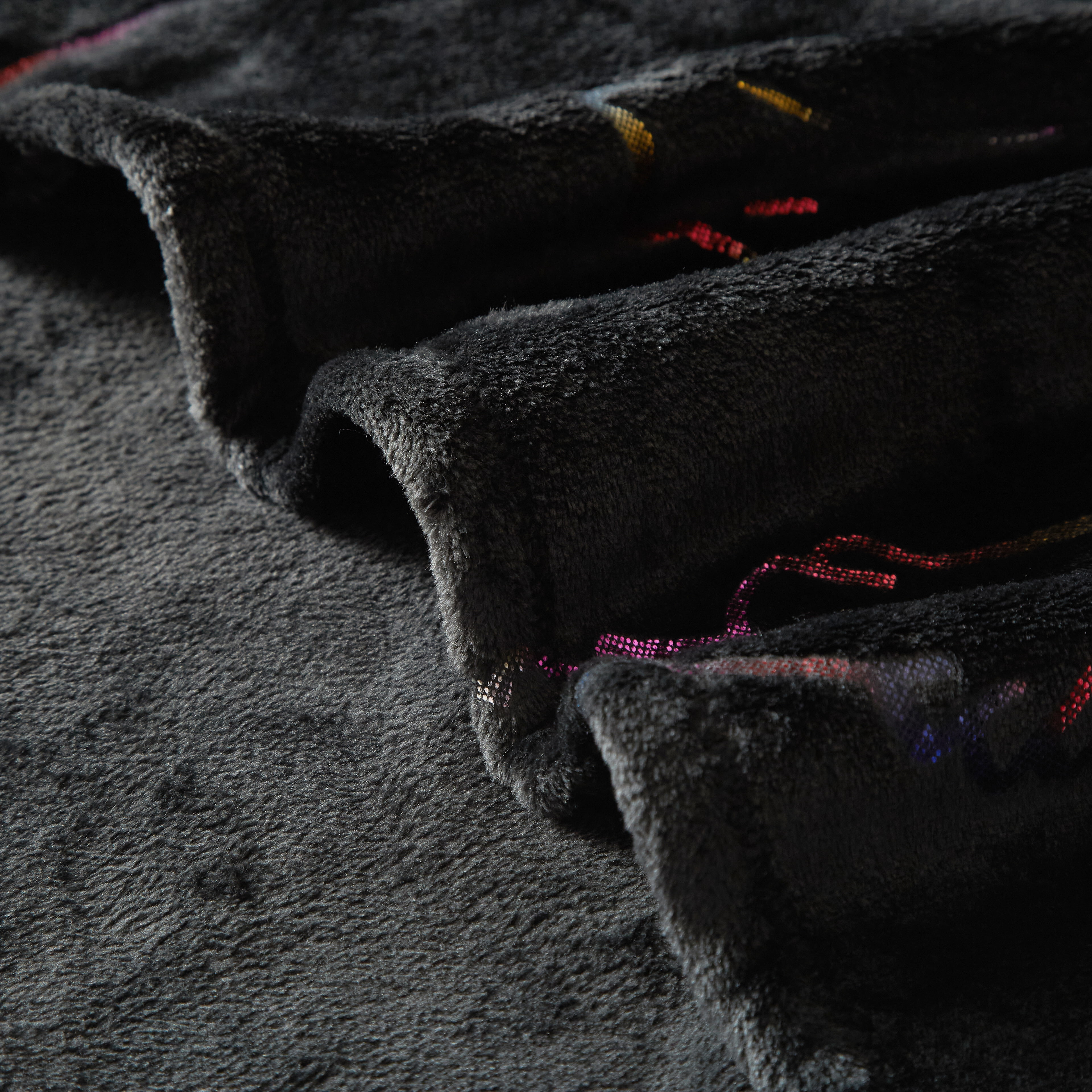 Way To Celebrate 50"x60" Black Ghost Plush Throw