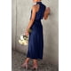 thumbnail image 3 of Vestido PRETTYGARDEN 2025 Verano Satén Sin Mangas Azul Marino Oscuro Talle S, 3 of 8