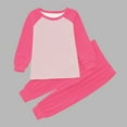 thumbnail image 2 of ZTKWD Toddler Kids Girls Boys Soft Comfy Tencel Solid Raglan Roomwear 2pcs Set 6M-12Y, 2 of 5