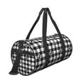 thumbnail image 3 of Easygdp Anchor Black Tartan Plaid Travel Bag, Camping, Weekend, Carry On Overnight Duffel Bag with Shoulder Strap, 3 of 8