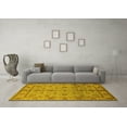 thumbnail image 3 of Ahgly Company Machine Washable Indoor Round Oriental Yellow Traditional Area Rugs, 5' Round, 3 of 4