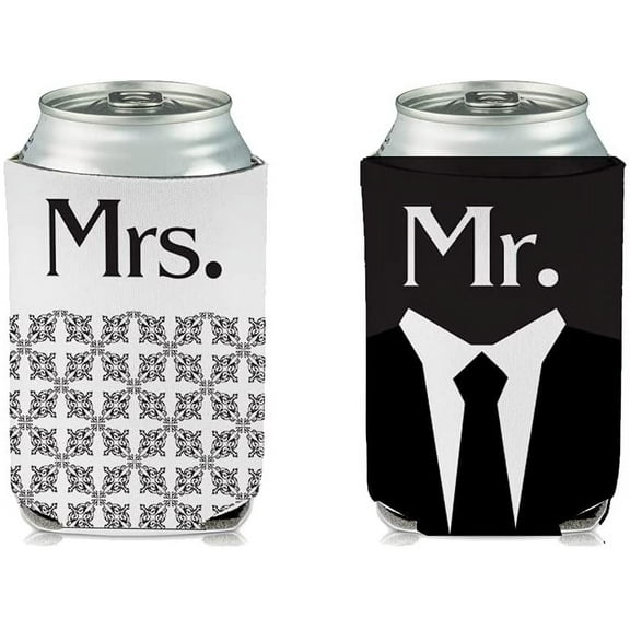 Victory Store Wedding Mr and Mrs Dress and Tux Slim Can Insulated Coolies
