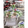 thumbnail image 4 of Outdoor Tablecloth with Umbrella Hole and Zipper, Spring Easter Round Table Cloth 54 Inch Waterproof Tablecloth, Purple Floral Summer Botanical Green Plaid Picnic Table Cover for Patio Camping, 4 of 7