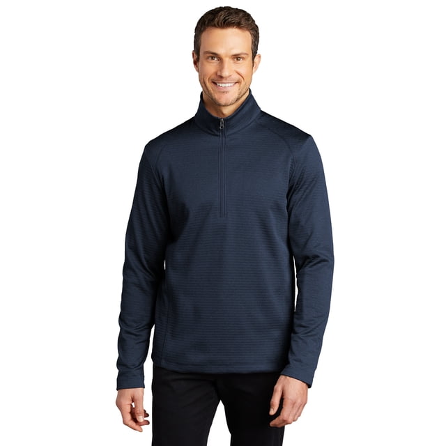 Port Authority Chandail en Polaire à Motif Diamant et Fermeture Éclair 1/4 pour Hommes F248