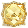 thumbnail image 3 of Gold Brass Ring with AAA Grade CZ in Citrine Yellow for Women Style 1W030, 3 of 5