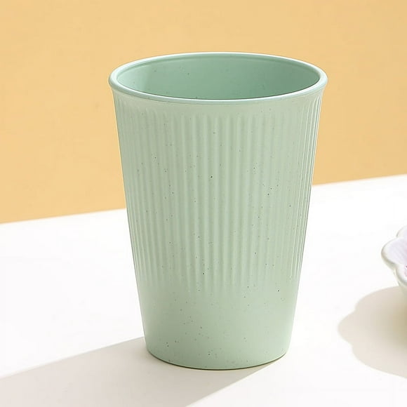 Zhuge Vasos de paja de trigo irrompibles, juego de 4 vasos de plástico reutilizables, vasos para beber agua para cocina, camping, fiestas, color verde