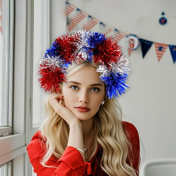 AZXY 4th of July Accessories,Patriotic Hair Accessories,Red White and Blue Independence Day Fourth of July Accessorie for Women Girls,Independence Day Hairbands for Party Supplies