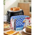 thumbnail image 5 of Fsddascl American Flag Small Toaster Cover 2 Slice, Kitchen Appliance Covers, Country Eagle Independence Day Blue Red Toaster Oven Cover with Loop, Bread Machine Cover Polyester Dust Cover, 5 of 5