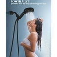 thumbnail image 2 of Bailu High Pressure Shower Head features a handheld 7-mode built-in power wash to clean your tub. Tile & Pet, 5" High Flow Handheld Rain Shower Head - Matte Black, 2 of 7