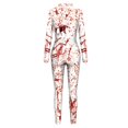thumbnail image 4 of WILLBEST Vêtements d'Automne pour Femmes Tendance 2024 Combinaison à Manches Longues Col Rond Imprimé Combinaison Performance Collants Pantalon Travail Coupe Ajustée, 4 of 4