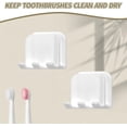 thumbnail image 6 of 2-Piece Set of White self-Adhesive Wall-Mounted Waterproof Toothbrush Holders, Electric Toothbrush Holder for Bathrooms，Suitable for Bathroom Showers., 6 of 7