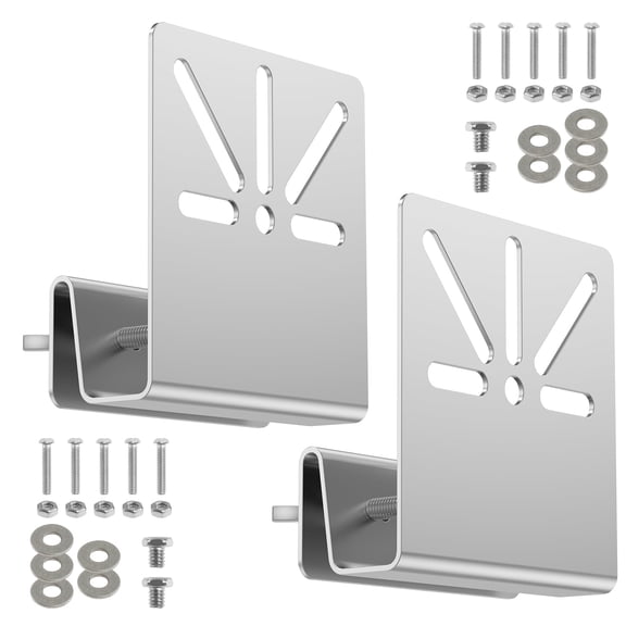 FVKRNYZ 2 Pcs Gutter Mount Bracket Stainless Steel Solar Security Camera Holder with Mounting Screw for Novice and Experienced Person Outdoor Use