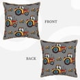 thumbnail image 3 of Kll Cartoon Tractor Decorative Throw Pillow Covers Velvet Soft For Couch Sofa Bedroom Living Room Outdoor -16"X16", 3 of 8