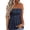 a-Navy72, variant on Womens Solid Color Button Down Shirred Waist Strapless Tube Top Sleeveless Flowy Casual Blouse For Summer Daily Wear Soft Top