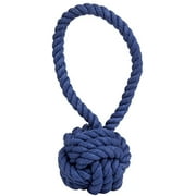 Harry Barker Cotton Rope Tug and Toss Toy - Dark Blue - Medium