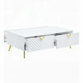thumbnail image 4 of White High Gloss 2-Drawer Coffee Table with Stable Support Legs, 4 of 6