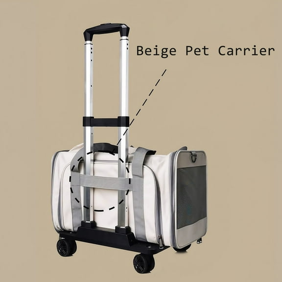 ZDSSY Pet Carrier with Wheels Expandable Space for Small Medium Dogs & Cats Travel Flight Camping Outdoor(Up to 42 Ibs)