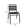 thumbnail image 6 of Merrick Lane 7 Piece Outdoor Dining Set with 60" Tempered Glass Patio Table, 4 Black Stackable Metal Slat Chairs, 2 Black Stackable Metal Slat Armchairs, 6 of 12