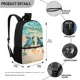 thumbnail image 3 of Jeiento Sea Turtle Girls Backpack with Lunch Box Pencil Case School Bag for Kids 7-8 9-10 10-11 Primary Students School Bookbag Seaside Style 17inch Children Schoolbags for Boys, 3 of 7