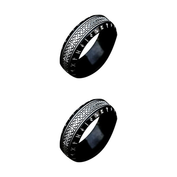Anillo de acero para hombre Minnieouse accesorio imprescindible vintage anillos Todo negro 8