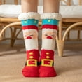 thumbnail image 2 of Womens Warm Christmas Print Fuzzy Slipper Socks Fluffy Sherpa Fleece Socks Cozy Non Slip Plush Fleece Socks, 2 of 3