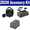 Canon ZR200 Camcorder Accessory Kit includes: SDM-118 Charger, SDBP2L12 Battery, SDC-27 Case