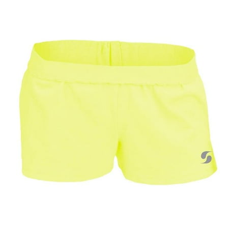 soffe 3737g307xsm girls new shorts with v-notch legs, kool kiwi - extra small