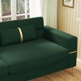 thumbnail image 6 of Modern Velvet Upholstered Sofa Couch with Gold Metal Legs Removable Cushions Square Arms for Living Room Office Bedroom, 6 of 11