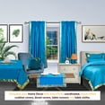 thumbnail image 3 of Turquoise Rod Pocket  Sheer Sari Curtain / Drape / Panel   - 80W x 63L - Pair, 3 of 4