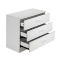 thumbnail image 4 of JINS & VICO 3-Drawer Modern Wood Wide Organizer Dresser with Metal Handles, White, 4 of 7