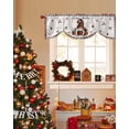 thumbnail image 4 of Christmas Gnome Tie Up Valances Curtain, Red Green Winter Dwarfs Xmas Retro Linen Adjustable Rod Pocket Short Window Treatment Tie Up Curtains Valances for Kitchen Living Room Bathroom 60x18 Inches, 4 of 9