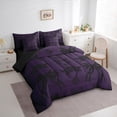 thumbnail image 3 of jejeloiu Chic Bowtie Bowknot 7-Piece Bedding Comforter Set,Kawaii Retro FloralKing Bedding Sets,Black Purple Bed Sheets For Girls,Luxury Bedroom Decor Reversible, 3 of 8