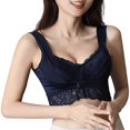 thumbnail image 4 of Samickarr Minimizer Front Closure Bras For Women Full Coverage Front Buckle Sexy Gathe R Up Breast Milk Sleep Lace No Steel Ring Bra, 4 of 7