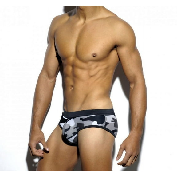 Men's Camouflage Flattering Fit Swim Briefs Quick Dry Swimsuit Bathing Suit