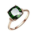 thumbnail image 1 of Dovey Esmeraldas Anillo Femenino Triturado Turmalina Verde Cristal Gema Anillo Mostrando Fino y Blanco Translúcido Joyería Mano, 1 of 4