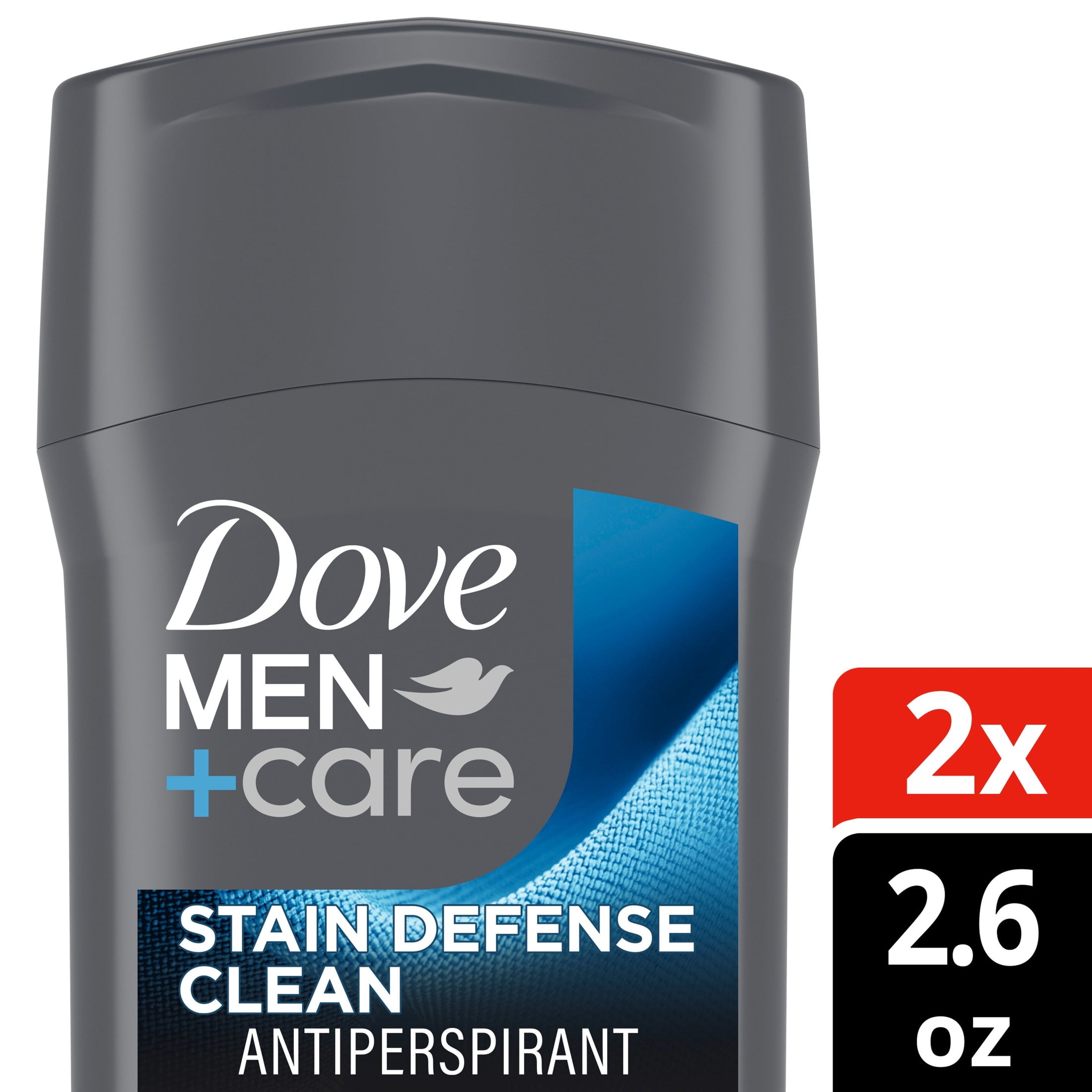 (2 pack) Dove Men+Care Deodorant Stick for Men, Anti-white Marks & Anti-yellow Stains Stain Defense Clean with 72-hour Sweat and Odor Protection, 2.6 oz Twin Pack