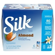 Silk Shelf Stable, Dairy Free, Lactose Free, Gluten Free, Vanilla Almond Milk, 8 fl oz Carton, 6 Count