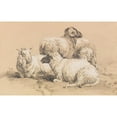 thumbnail image 3 of Benno Raffael Adam 18x13 Black Modern Framed Museum Art Print Titled - Four Sheep, 3 of 5