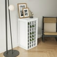 thumbnail image 2 of Wine Bar Cabinet with 32 Bottle Storage, Modular Buffet Cabinet or Wine Storage for Dining Room, Brown Walnut Finish, Simple Straight Line Design, 2 of 10