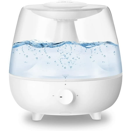 

24-Hour Ultrasonic Cool Mist Humidifier Personal Desktop Humidifiers for Bedroom Office and Nursery 2.4L Top Fill Humidifiers with Essential Oils Diffuser Quiet Rapid Humidification