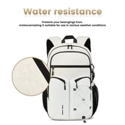 Travel Backpack for Men and Women, Water Resistant College Bookbag, Lightweight School Carry On Back Pack,white