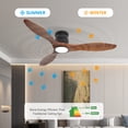 thumbnail image 2 of Wozzio 52-Inch Ceiling Fan with Integrated LED Light and Remote Control for home,living room and more, 2 of 8
