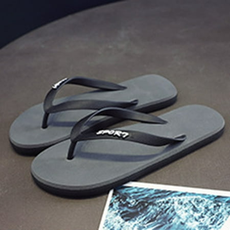 

MPWEGNP Shoes Men Fashionable Flat Toe Flip Flops Beach Fashion Sandals (Grey 9)
