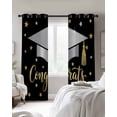 thumbnail image 2 of Black Stars Graduation Blackout Curtains for Bedroom, Thermal Insulated Drapes, Yellow White Star Modern Art Black Out Curtains 63 Inch Long Room Darkening Kitchen Curtains 42"x63" 2 Panels, 2 of 8