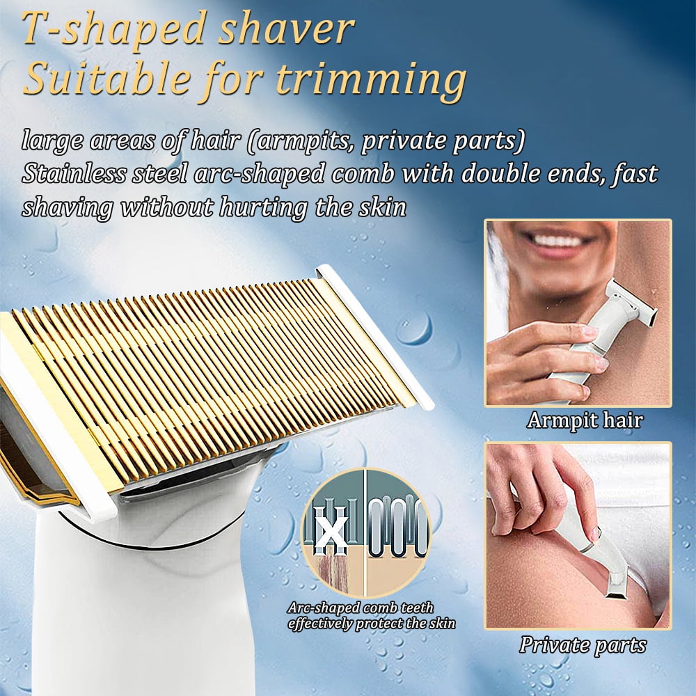HLONK 5 in 1 Women Painless Hair Remover,Facial Hair Removal, Electric Cordless Shaver Set, Wet & Dry Lady Razor for Women for Bikini Line,Nose Hair,Eyebrow,Arm,Leg - USB Rechargeable